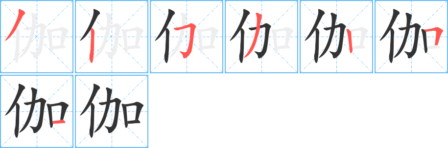 伽的筆順筆畫(huà)