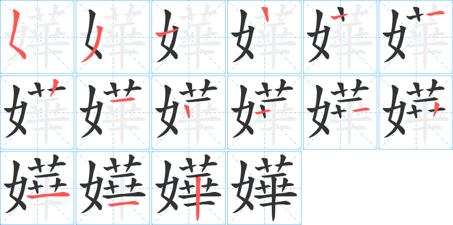 嬅的筆順筆畫