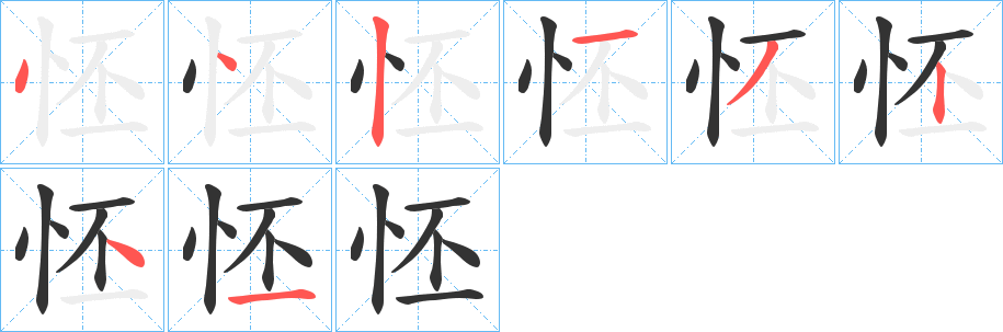 怌的筆順筆畫