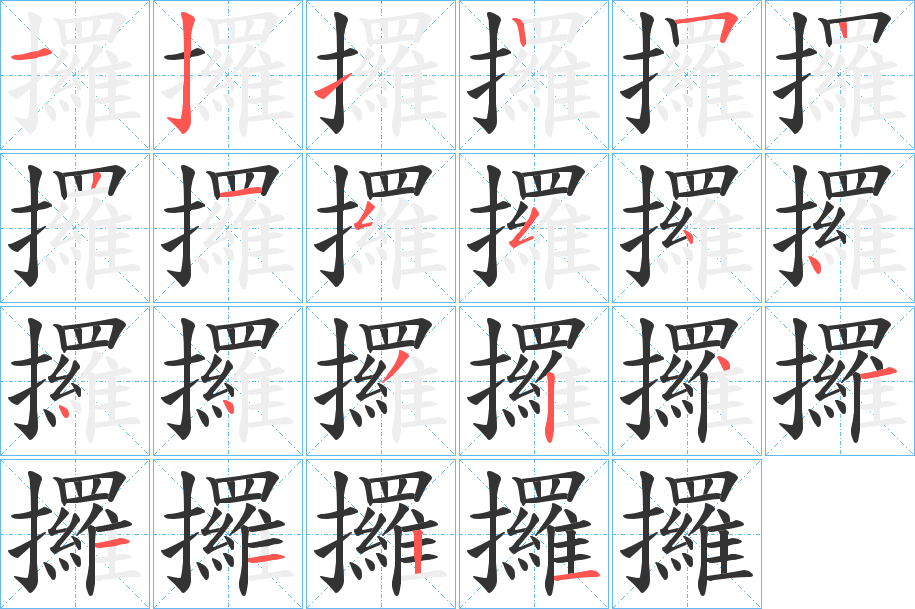 攞的筆順筆畫