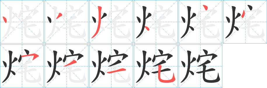 烢的筆順筆畫(huà)