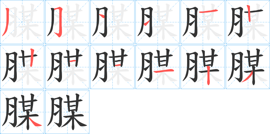 腜的筆順筆畫