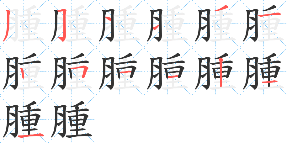 腫的筆順筆畫