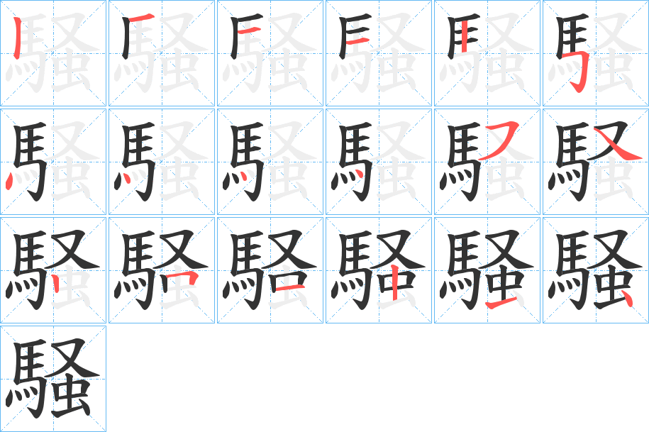 騒的筆順筆畫