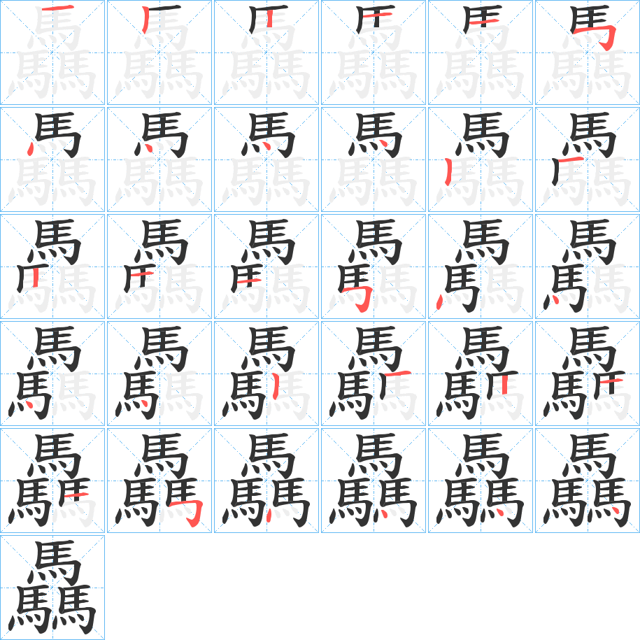 驫的筆順筆畫