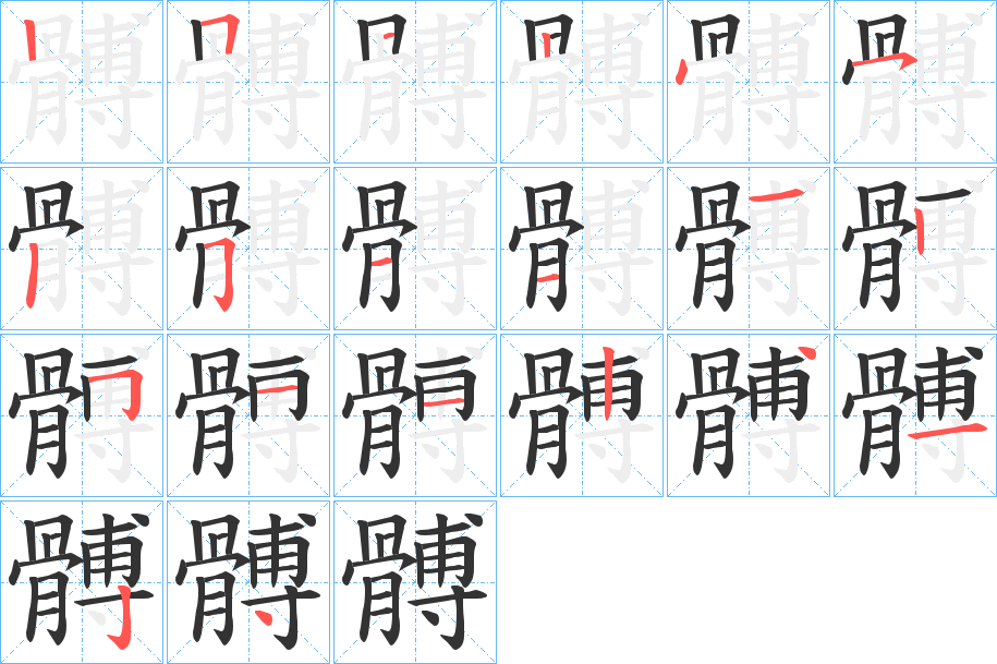 髆的筆順筆畫