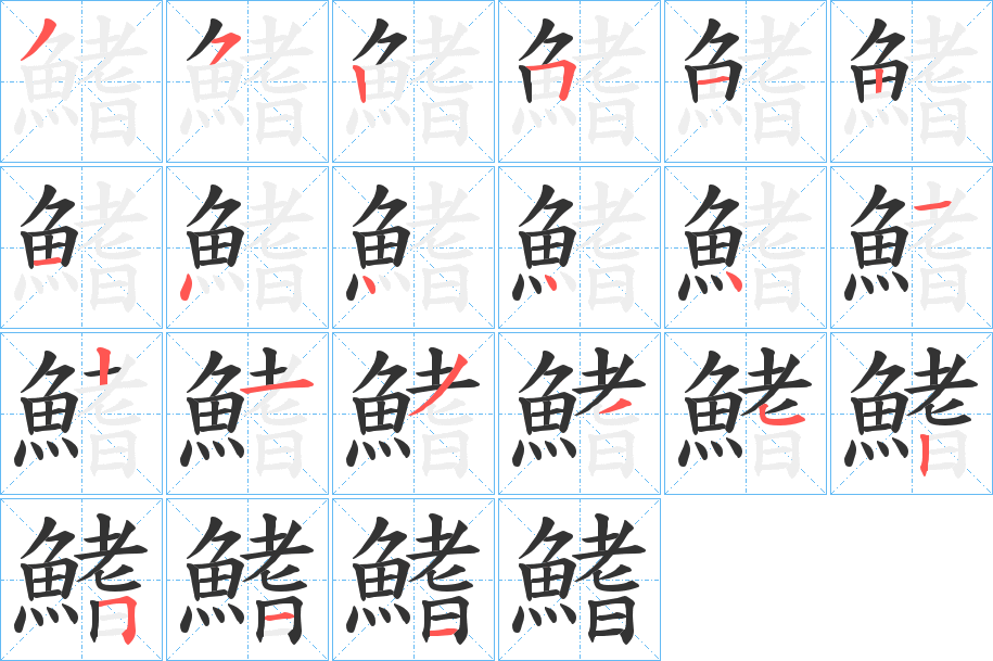 鰭的筆順筆畫